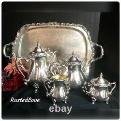 Comtesse Oneida / Webster Wilcox Tea Set Argent Assorti 5 Pièces