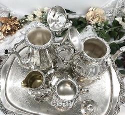 Comtesse Oneida / Webster Wilcox Tea Set Argent Assorti 5 Pièces