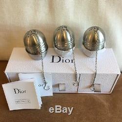 Dior Parfums Vip Ensemble-cadeau De 3 Infuseurs À Thé (5.5cm H) Nouveau Dans La Boîte Tout Neuf