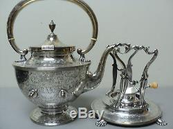 Elaborate 6-pc Antique Kirk & Son Sterling Silver Coffee / Tea Set, C. 1863-1890