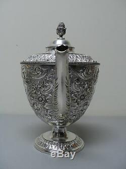 Élaborer Antique Silver Plate Repousse 3-piece Set Tea, C. 1900
