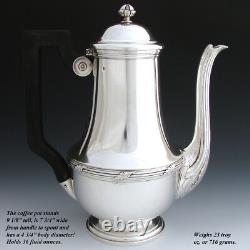Elegant Antique Anglais Argent Sterling 2pc Café Ou Thé Pot & Sugar Set, Pair