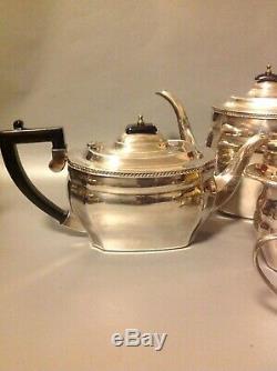 Elkington Anglais Argent Plaque Art Déco Tea & Coffee Set 4 Pc Sheffield Teapot