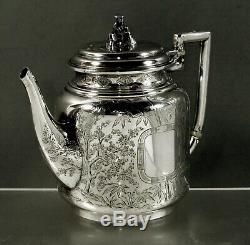 English Sterling Tea Set 1877 George Adams Chinese