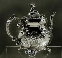 English Sterling Tea Set 1953 Démon Masque Et Aigle Spout