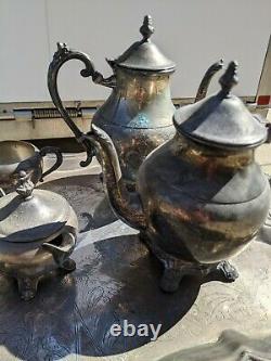 Ensemble De Café Et Thé Plaqué Argent F B Rogers 7 Pcs