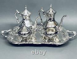 Ensemble Vintage Merveilleux De 5 Victorians Tea Set Plaque D'argent Internationale