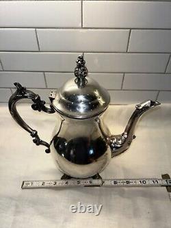 Ensemble de 5 pièces de café et de thé Vintage FB Rogers Silver Co avec plateau sur pieds 1982