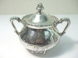 Ensemble de café et de thé Antique Barbour Silver Co 4 pièces Plaque d'argent quadruple Pat #2420