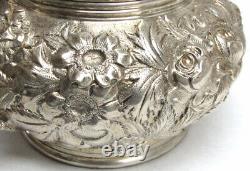 Ensemble de café et de thé en argent sterling repoussé Vintage Kirk & Sons de 6 pièces