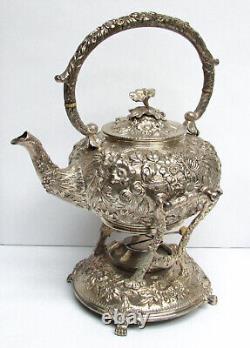 Ensemble de café et de thé en argent sterling repoussé Vintage Kirk & Sons de 6 pièces