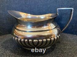 Ensemble de café et thé Sheffield à côtes vintage en plaqué argent, 4 pièces, Angleterre EPNS