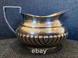 Ensemble de café et thé Sheffield à côtes vintage en plaqué argent, 4 pièces, Angleterre EPNS