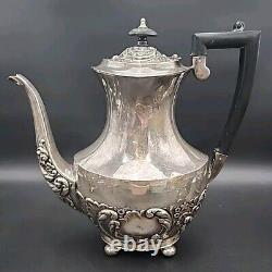 Ensemble de cafetière/théière en argent Sheffield VTG avec monogramme A, Angleterre