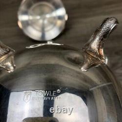 Ensemble de service à thé en argent lourd plaqué argent Towle 4 pièces