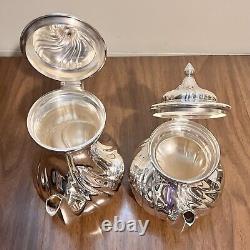 Ensemble de thé/café en argent WMF Allemagne, collection de 5 pièces, élégant, antique, rare