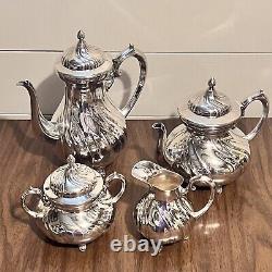 Ensemble de thé/café en argent WMF Allemagne, collection de 5 pièces, élégant, antique, rare