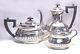 Ensemble De Thé/café En Argent Plaqué Sheffield 3 Pièces Classique Antique Chelienham Creamer