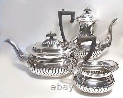 Ensemble de thé/café en argent plaqué Sheffield 3 pièces classique ANTIQUE CHELIENHAM Creamer