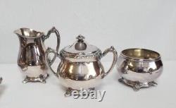 Ensemble de thé / café en argent plaqué vintage - Rogers 1881 GLENROSE-6 pièces avec plateau de service