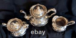 Ensemble de thé/café en argent quadruple plaqué argent de Pairpoint Mfg. Ancien #356