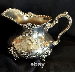 Ensemble de thé/café en argent quadruple plaqué argent de Pairpoint Mfg. Ancien #356