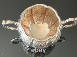 Ensemble de thé en argent plaqué Sheffield de 6 pièces de style antique