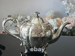 Ensemble de thé en argent plaqué Sheffield de 6 pièces de style antique