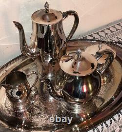 Ensemble de thé en argent plaqué Vintage Oneida 5 pièces