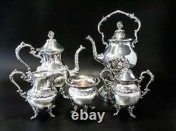 Ensemble de thé en argent vintage avec service à café et pot basculant Birmi