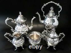 Ensemble de thé en argent vintage avec service à café et pot basculant Birmi