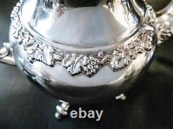 Ensemble de thé en argent vintage avec service à café et pot basculant Birmi