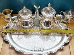 Ensemble de thé et café en argent plaqué 1100 de la Reine WALLACE La Reine authentique de 6 pièces