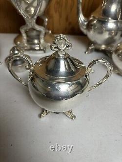 Ensemble de thé et café en argent plaqué par Vintage English MFG Corp, 8 pièces, propre et poli