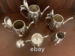 Ensemble de thé et de café en argent soldé de 5 pièces de la Gorham Mfg. Co. 040 A antique