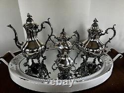 Ensemble thé et café Vintage Reed & Barton Winthrop 1795 en argent plaqué, lot de 4