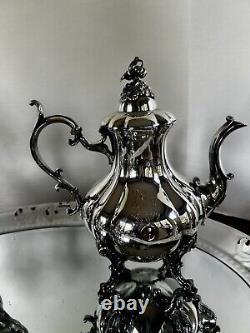 Ensemble thé et café Vintage Reed & Barton Winthrop 1795 en argent plaqué, lot de 4