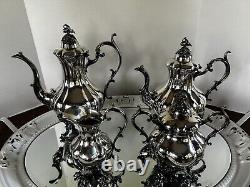 Ensemble thé et café Vintage Reed & Barton Winthrop 1795 en argent plaqué, lot de 4