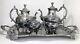 Eton, 5-piece Grand/heavy Ornate Silverplate Tea Set/service, Vtg 1950's Ny Usa