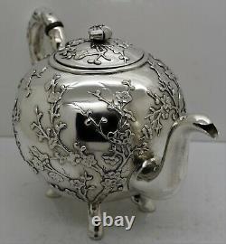 Exporter En Argent Massif Chinois Thé. Applied Prunier Direction. Luen Hing 1890