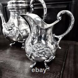 Ferner Antique 4 Pièce Sterling Silver Tea Set 1475 Grammes
