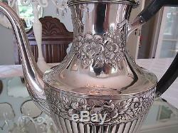 Géo Des Années 1880 C. Shreve & Co Ensemble De Café Et Thé En Argent Sterling Évalué