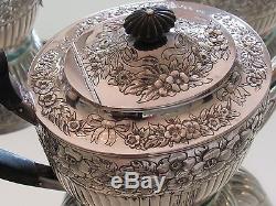 Géo Des Années 1880 C. Shreve & Co Ensemble De Café Et Thé En Argent Sterling Évalué