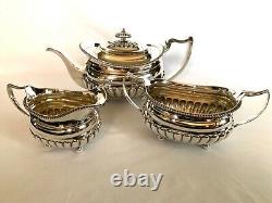 Georgian Anglais Sterling Silver 3 Piece Tea Set, London C. 1811