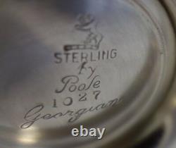 Georgien Par Poole Sterling Silver Tea Set 3pc Avec Bordure De Gadroon # 1027 (# 2870)