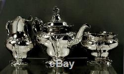 Gorham Sterling Tea Set 1895 Chantilly Pas Monogram