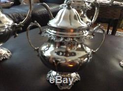 Grande Baroque Par Wallace Sterling Silver Set Tea 4pc # 4850-9