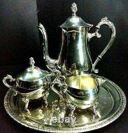 L'international Silver Company Vintage Thé Pot Et Assiette De Seving Assiette