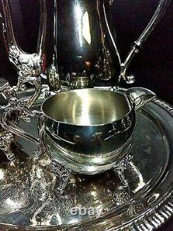 L'international Silver Company Vintage Thé Pot Et Assiette De Seving Assiette