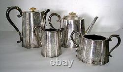 Lot De 4 Vintage Silverplate Tea Set Sugar Cream Teapot Coffee Pot Antique 809